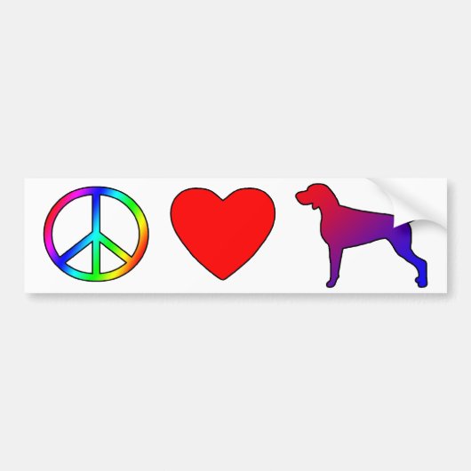 FriedensLiebe Weimaraners Autoaufkleber (Vorne)