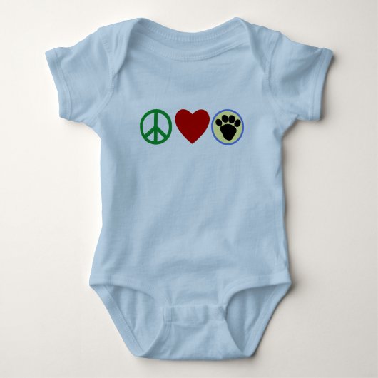 FriedensLiebe-Welpen-Tatzen-T-Shirts, Geschenke Baby Strampler (Vorderseite)