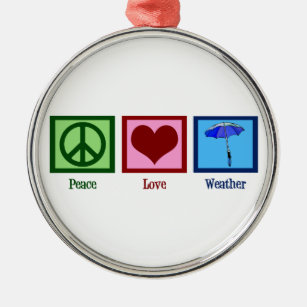 FriedensLiebe-Wetter Silbernes Ornament