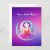 FriedensLiebe-Yogamädchenmeditation im Raum Feiertagspostkarte (Vorne/Hinten)