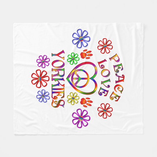 FriedensLiebe Yorkies Fleecedecke (Vorderseite (Horizontal))