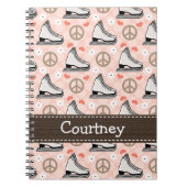 FriedensLiebe-Zahl Skaten-gewundenes Notizblock (Vorderseite)