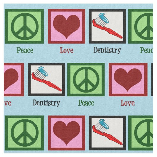 FriedensLiebe-Zahnheilkunde Stoff (Nahaufnahme)