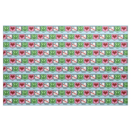 FriedensLiebe-Zahnheilkunde Stoff (Fat Quarter (45,7 x 55,9 cm))
