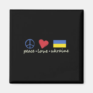 Friedensliebe Zeichen Ukraine Farben Retro Vintage Magnet