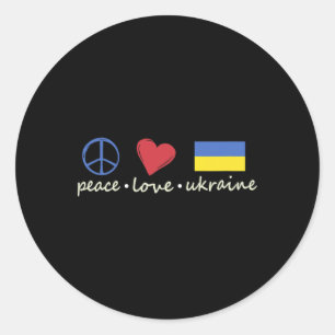 Friedensliebe Zeichen Ukraine Farben Retro Vintage Runder Aufkleber