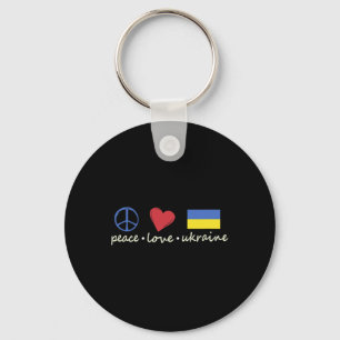 Friedensliebe Zeichen Ukraine Farben Retro Vintage Schlüsselanhänger