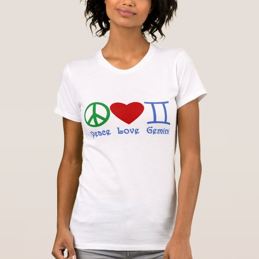 FriedensLiebe-Zwillings-astrologischer Entwurf T-Shirt (Vorderseite)