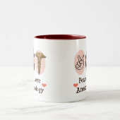 FriedensLiebeanesthesiology-Tasse Zweifarbige Tasse (Mittel)