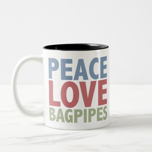 FriedensLiebeBagpipes Zweifarbige Tasse (Links)