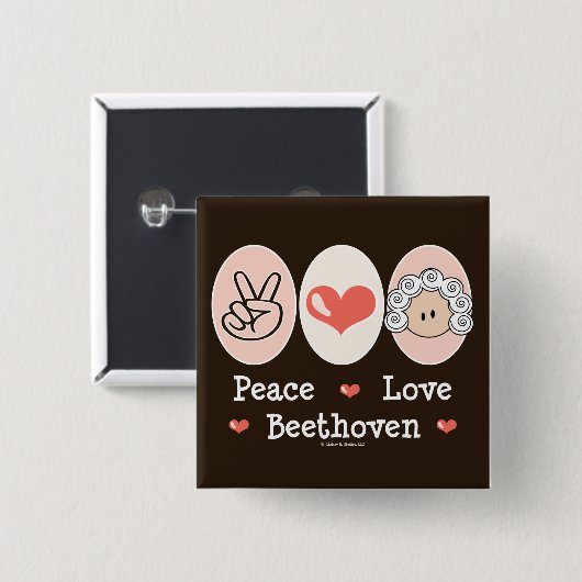 FriedensLiebebeethoven-Knopf Button (Vorne & Hinten)