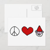 FriedensLiebeGnome Postkarte (Vorne/Hinten)