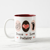 FriedensLiebepodiatry-Fußarzt-Tasse Zweifarbige Tasse (Links)