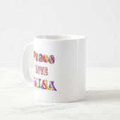 FriedensLiebeSalsa Kaffeetasse (Vorderseite Links)