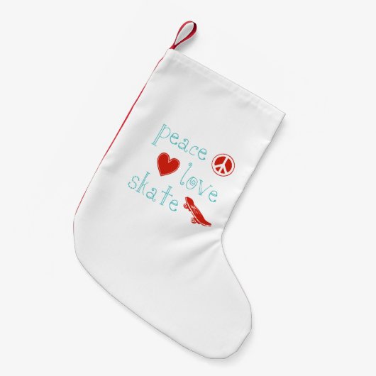 FriedensLiebeSkateboard Kleiner Weihnachtsstrumpf (Vorderansicht (hängend))