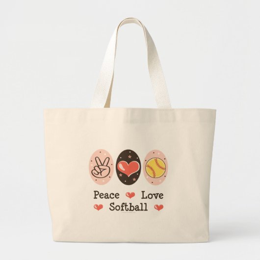 FriedensLiebesoftball-Taschen-Tasche Jumbo Stoffbeutel (Vorne)