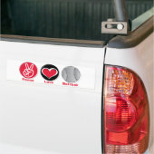 FriedensLiebeSoftballrot Autoaufkleber (Auf Lkw)