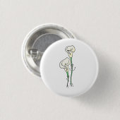 Friedenslilien, süßes Blumen Thema Button (Vorne & Hinten)