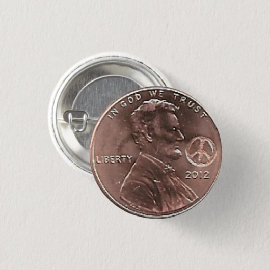 FRIEDENSLincoln-CENT Knopf 2012 Button (Vorne & Hinten)