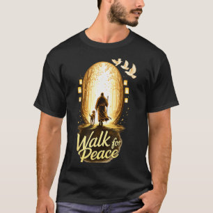 Friedensmarsch spiritueller Mönch mit Hund und Tau T-Shirt