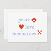 Friedensmechanismus für die Liebe Postkarte (Vorne/Hinten)