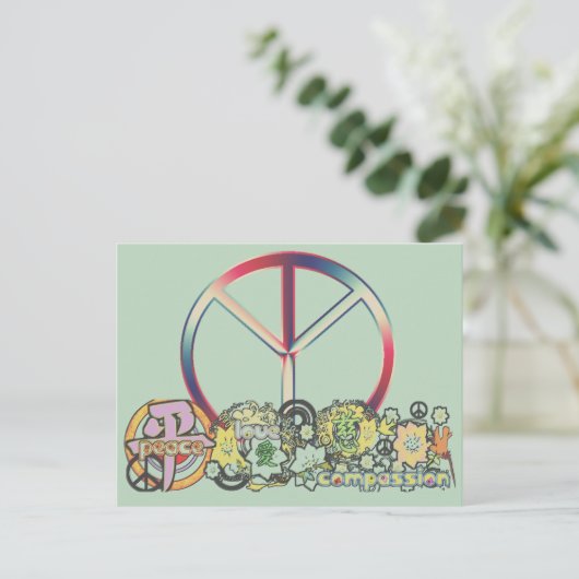 Friedensmitfühlung Postkarte (Stehend Vorderseite)