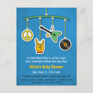 Friedensmusik-Gitarren-Rock-and-RollBaby-Dusche Einladung