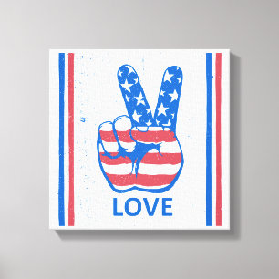 Friedensmuster der amerikanischen Flagge Leinwanddruck