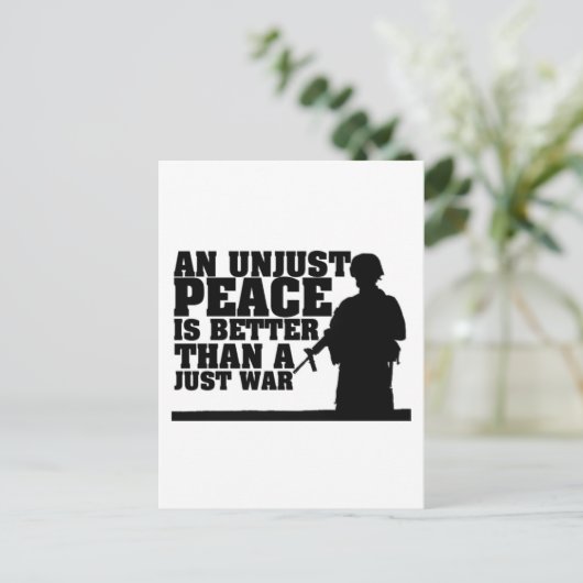 Friedensnicht Krieg Postkarte (Stehend Vorderseite)