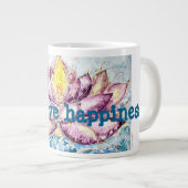 Friedensnobelpreis Liebe Lotus Art Jumbo Kaffee Ta Jumbo-Tasse (Vorderseite Rechts)