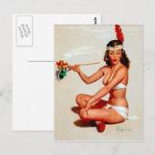 Friedenspfeife Pin-Up Postkarte (Vorne/Hinten)
