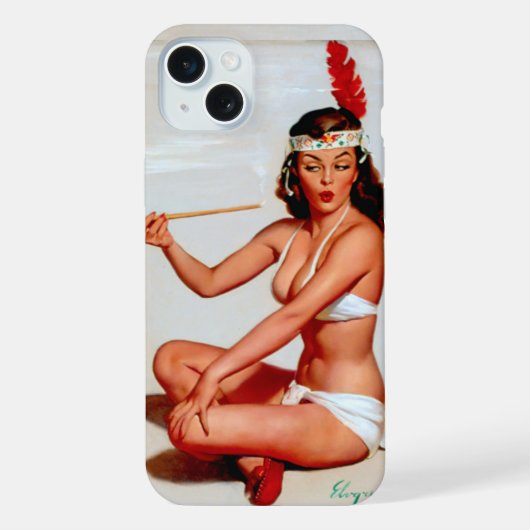 Friedenspfeife Pinup iPhone Hülle (Rückseite)