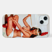 Friedenspfeife Pinup iPhone Hülle (Rückseite (Horizontal))