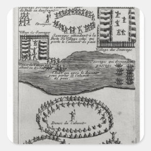 Friedenspfeifetanz des Irokesen Quadratischer Aufkleber