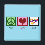 Friedenspool Liebe | Coole Billard Magnet<br><div class="desc">Peace Liebe Pool Geschenk für einen Billardhai oder Hustler,  die Lieben,  Bar wie Billard spielen. Ein Friedensschild,  ein Herz und eine Kugel.</div>