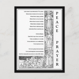 FRIEDENSPRAIER VON ST. FRANCIS BLACK & WHITE POSTKARTE