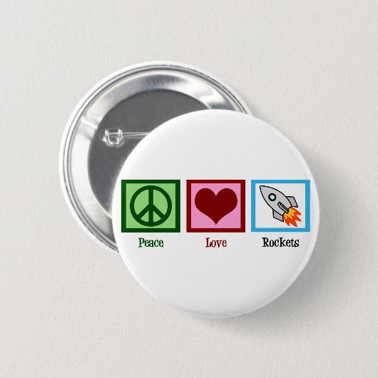 Friedensraketen Liebe Button (Vorne & Hinten)