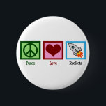 Friedensraketen Liebe Button<br><div class="desc">Ein Friedensschild, ein Herz und eine Felswand. Ein tolles Geschenk für jemanden, der Weltraum und Astronauten Lieben.</div>