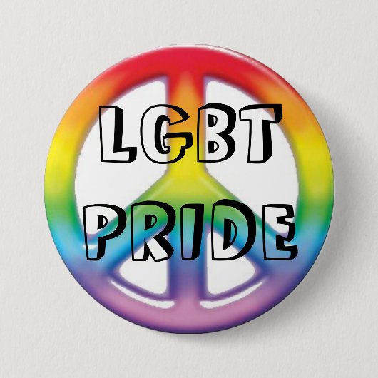 Friedensregenbogen, LGBT STOLZ Button (Vorderseite)