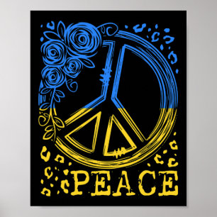 Friedensrose-Blumen-Ukraine-Shirt Ich stehe mit Uk Poster
