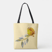Friedensrose mit hellgrünen und goldenen Blättern Tasche (Rückseite)