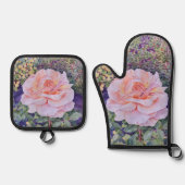 Friedensrose Ofenhandschuh & Topflappen-Set (Vorderseite)