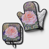 Friedensrose Ofenhandschuh & Topflappen-Set (Vorderseite/Rückseite)