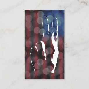 Friedensschild amerikanische Flagge bokeh Visitenkarte