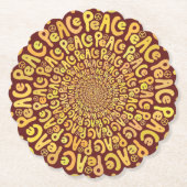 Friedensschild Spiralgelb orange borange rot Untersetzer (Vorderseite)