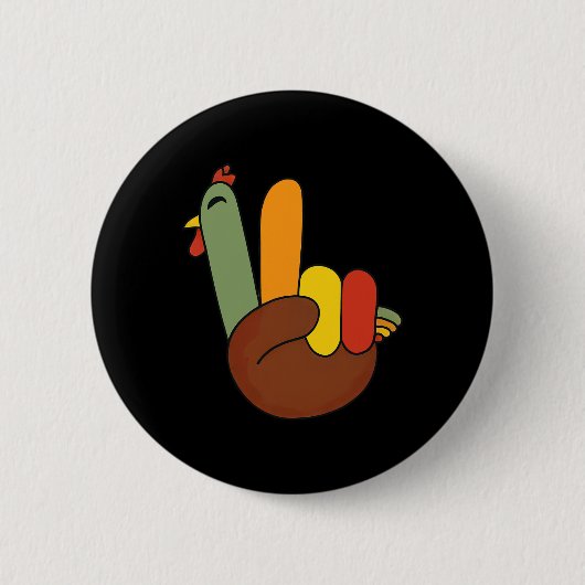 Friedensschild Türkei Hand Funny Erntedank Match Button (Vorderseite)