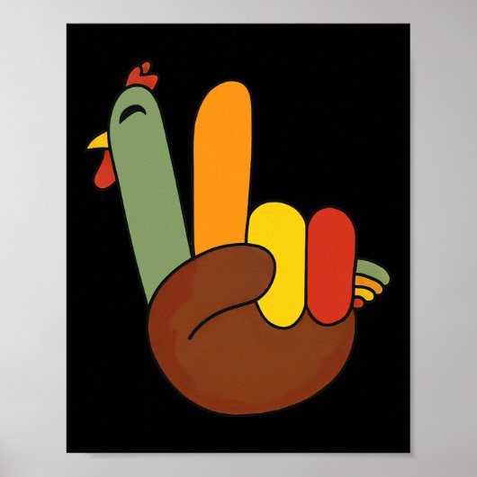 Friedensschild Türkei Hand Funny Erntedank Match Poster (Vorne)