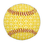 Friedensschilder auf sonniges Gelb Baseball (Rückseite)