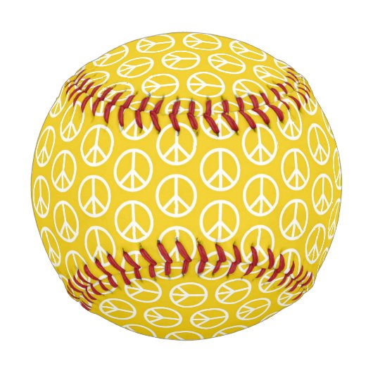 Friedensschilder auf sonniges Gelb Baseball (Vorderseite)