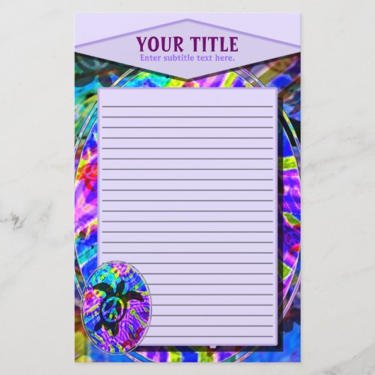 Friedensschildkröte gezeichnetes Briefpapier (Vorderseite)